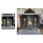 25234 - Gold Leaf epitaph with Framed Ceramic Photo Added to Right Hand Side