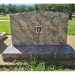 24012 - Jupurana Granite  Gold Leaf epitaph  Ceramic Photo - Rebated