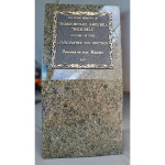 24028 - Yan Sheng Green Granite  152x152 Bronze Plaque  Crab Apple Monument - Queanbeyan Cemetery Standard